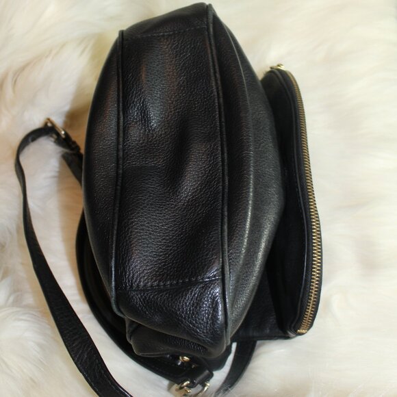 Kate Spade New York Leather Tote shoulder purse Black  bag snap zip 10.5"x 9" ; - Picture 3 of 9